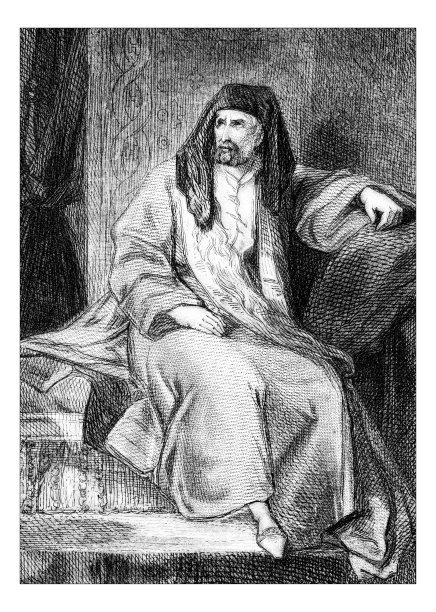 古董插图人物肖像图片下载