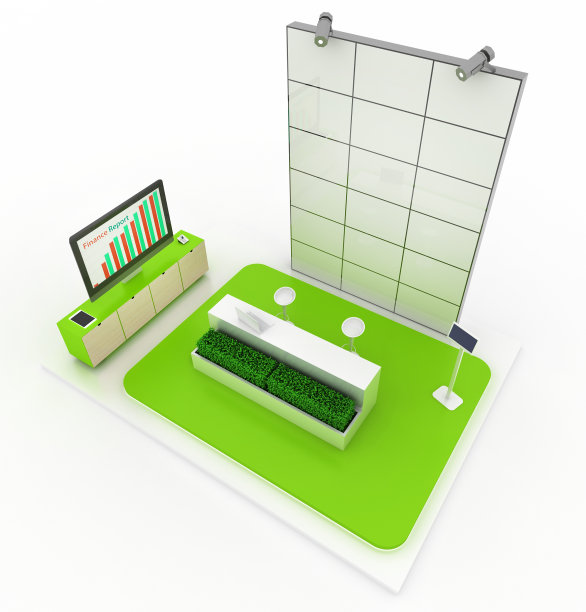 空荡荡的零售场所，还有一面巨大的视频墙图片下载