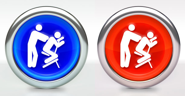 按摩图标按钮与金属环图片下载