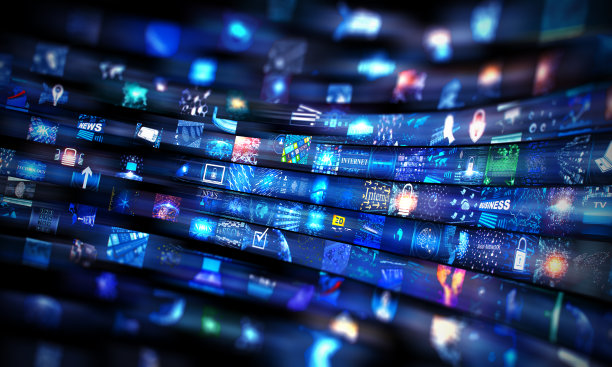 动态媒体墙概念智能电视素材图片