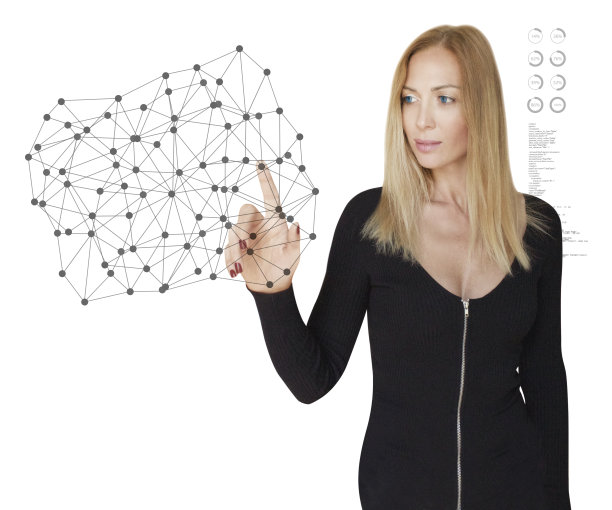 商业女性和社交网络链接图片下载