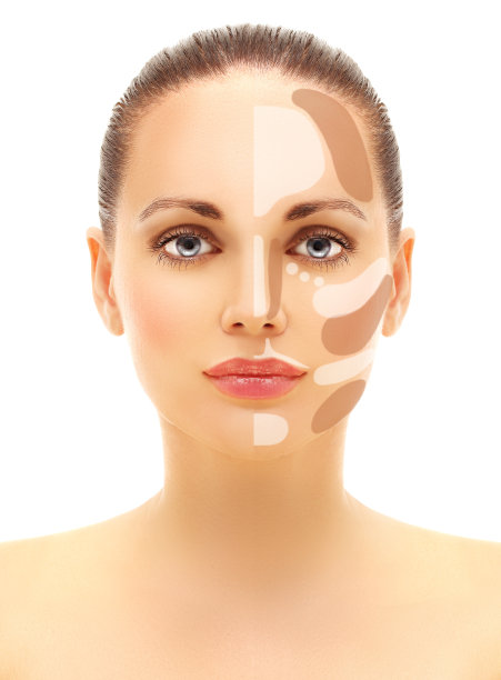 轮廓线。轮廓和高光妆。图片下载