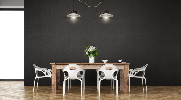 餐厅配有餐桌和装饰图片下载