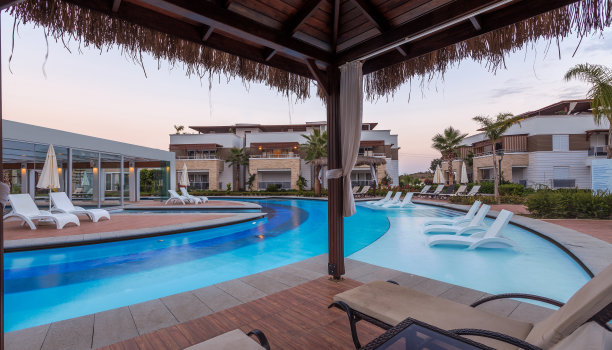 豪华建筑酒店游泳池素材图片