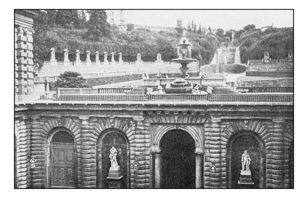 古董点印意大利照片：佛罗伦萨，皮蒂宫波波里花园图片下载