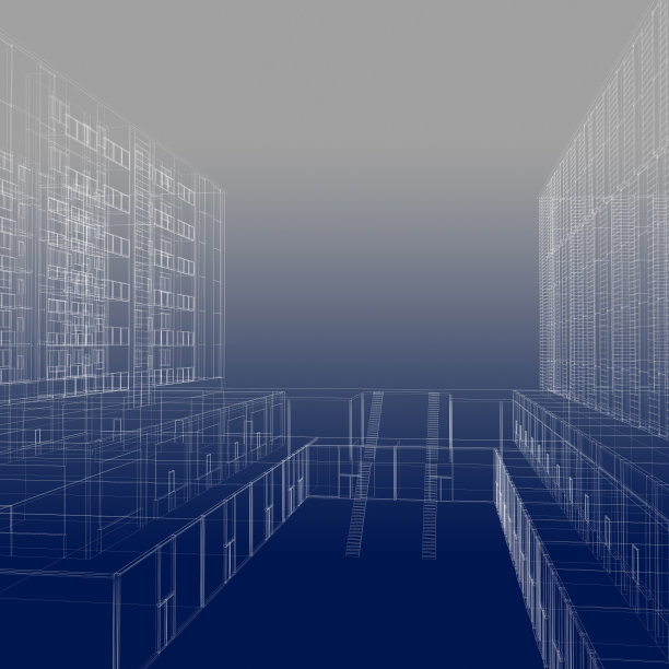 三维建筑(线框渲染)图片下载