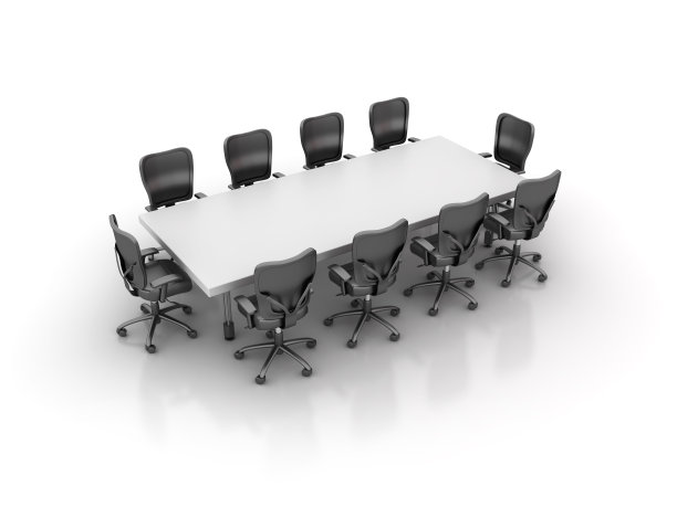 办公椅会议与桌子- 3D渲染图片下载