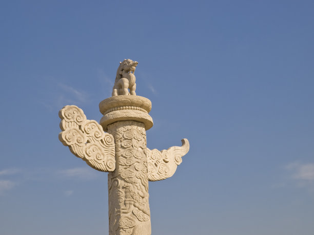 大理石柱和天安门，北京素材图片