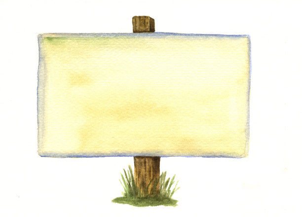 张贴水彩标志图片下载