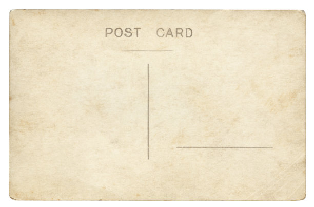 孤立的老式明信片(包括剪报路径)图片下载