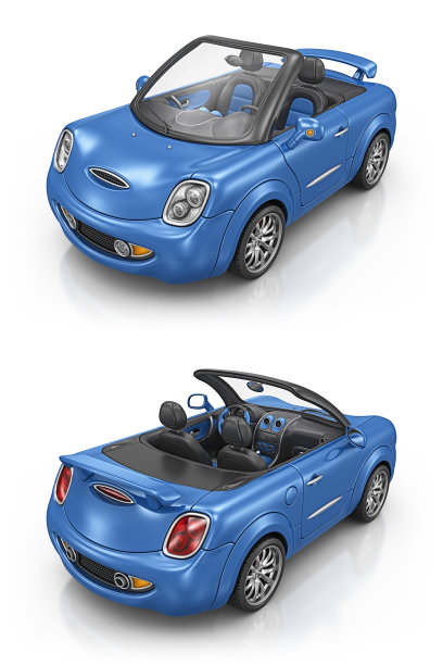 蓝色敞篷车图片下载