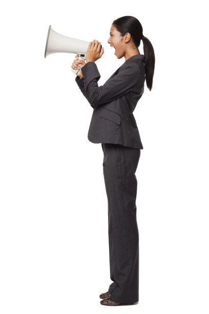 商人用扩音器。孤立。图片下载