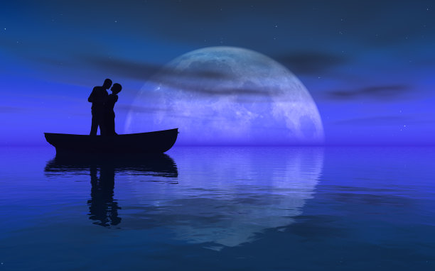 月光下亲吻图片下载