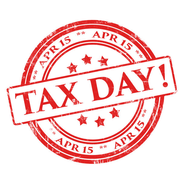 纳税日，4月15日-橡皮图章，Grunge，圆圈图片下载