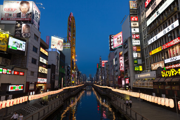 日本大阪的道顿堀素材图片