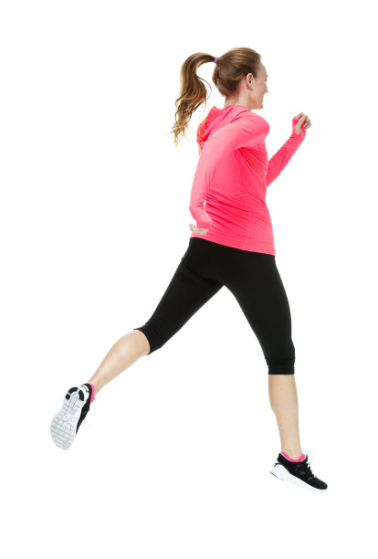 后视图的妇女在运动服装运行图片下载