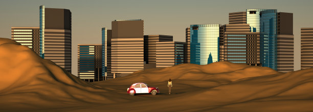 沙漠中的城市图片下载