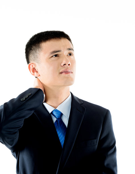 颈部疼痛的商人素材图片