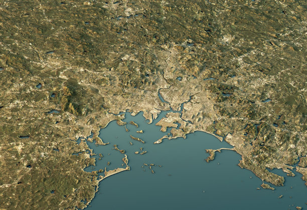 波士顿3D视图东西自然颜色图片下载