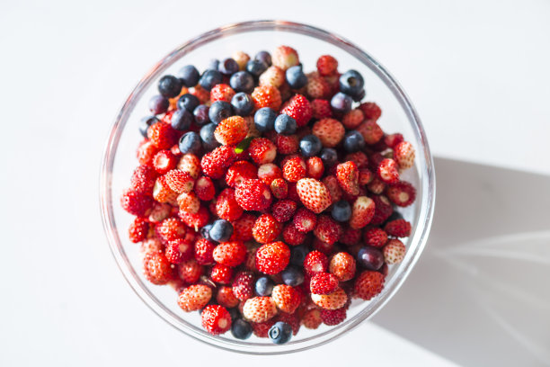 野草莓和蓝莓素材图片