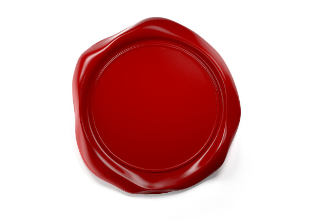 红色蜡密封隔离在白色背景图片下载