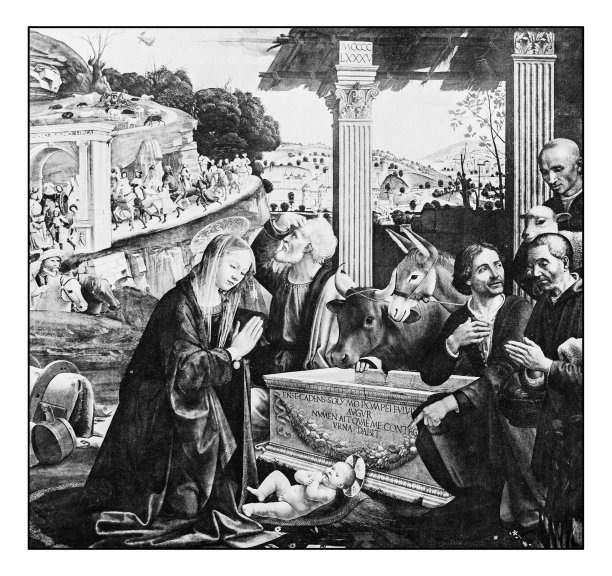 意大利古典点印照片：吉兰达约绘画作品图片下载