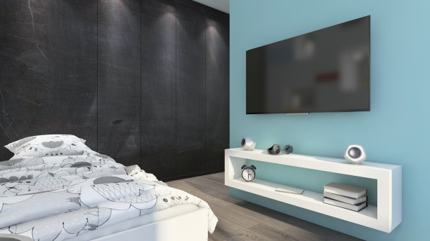 青少年现代房间内饰素材图片