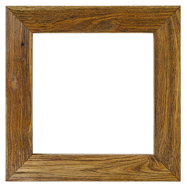 老风化磨损天然柚木框架孤立在白色，修剪路径包括。图片下载