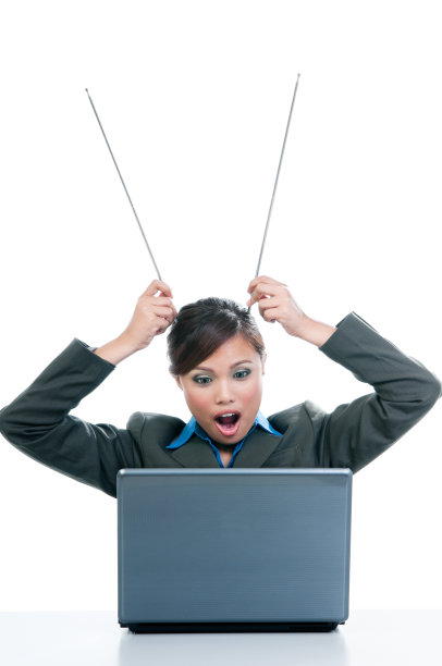 手持天线的女商人图片下载