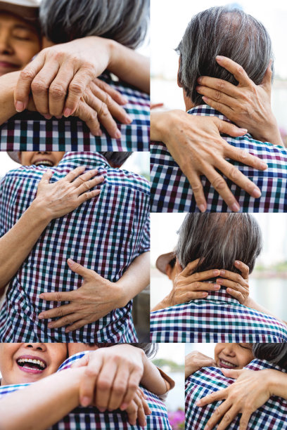 可爱和深情的老夫妇拥抱图片下载