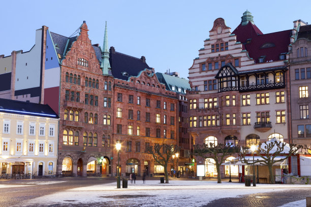 马尔默美丽的夜景图片下载