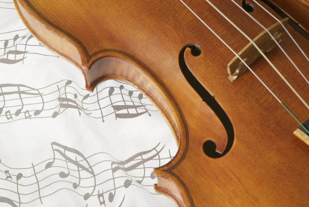 小提琴与音符背景图片下载