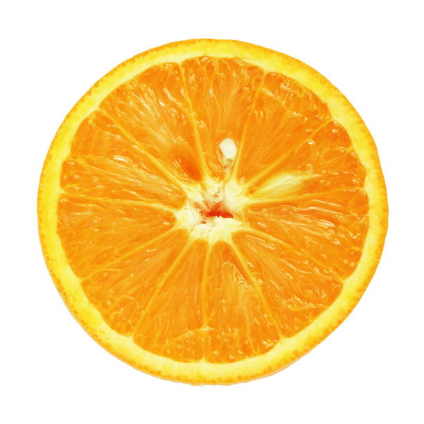 白色背景上分离出的新鲜橙子图片下载