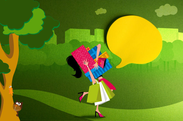 绿色超级购物图片下载