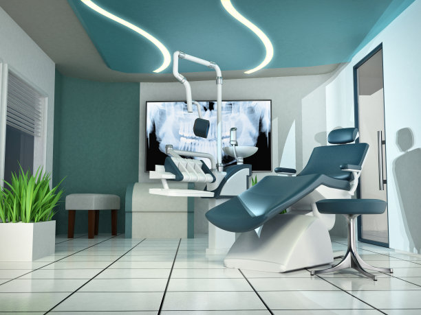 牙医办公室配有现代化的医疗设备。一般的室内设计。图片下载