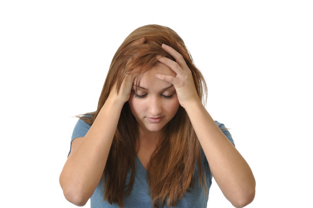 年轻漂亮的压力山大的女人图片下载