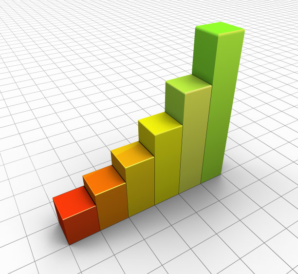 彩色上升条形图图片下载