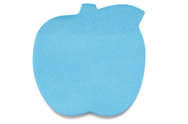 蓝色苹果形状的便利贴图片下载