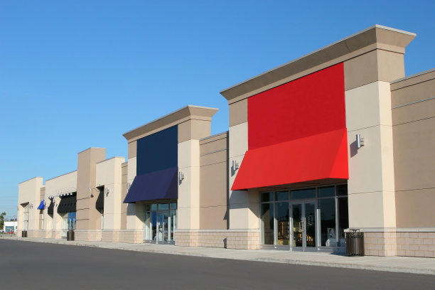 现代彩色商业街外观图片下载