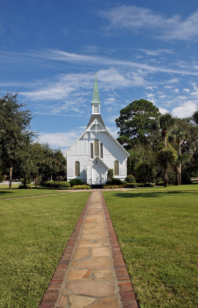 乔治亚州圣西蒙岛的教堂素材图片