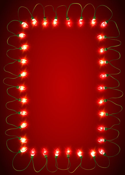 圣诞灯框架图片下载