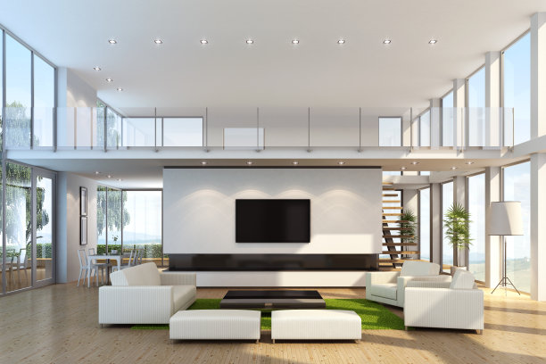 带电视的现代别墅图片下载