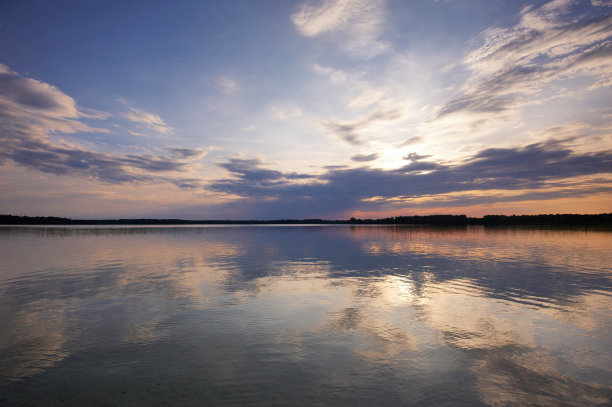 湖日落素材图片