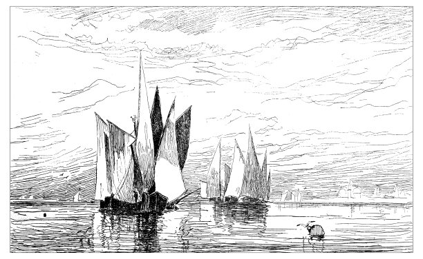 古色古香的绘画插画《威尼斯之路》图片下载