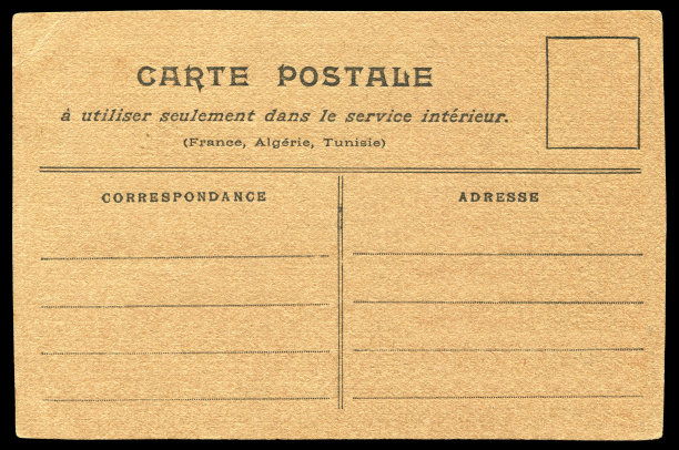 20世纪初法国的老式空白明信片图片下载