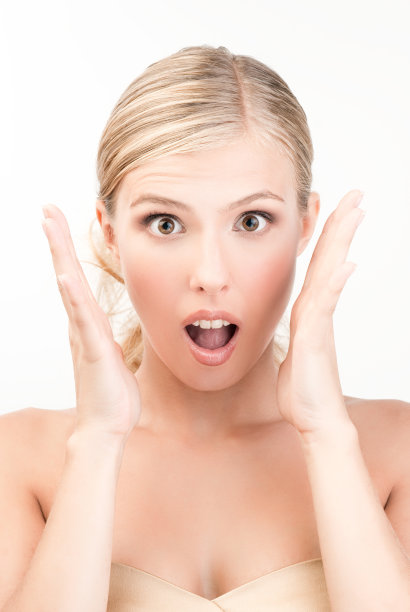 惊讶的年轻女孩图片下载