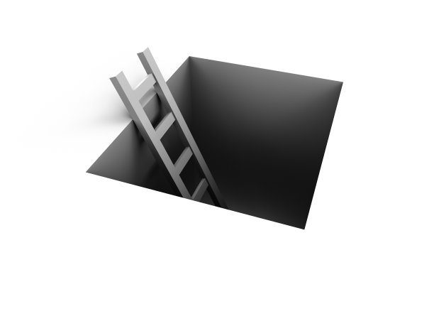 从一个3d孔突出的阶梯图片下载