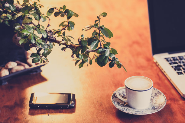 咖啡与通讯技术图片下载