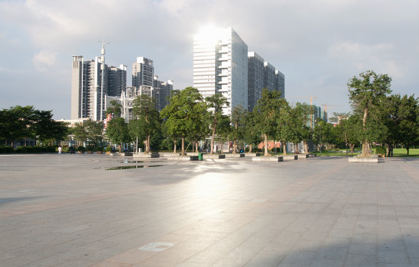 地板上有反射器，后面有房子图片下载