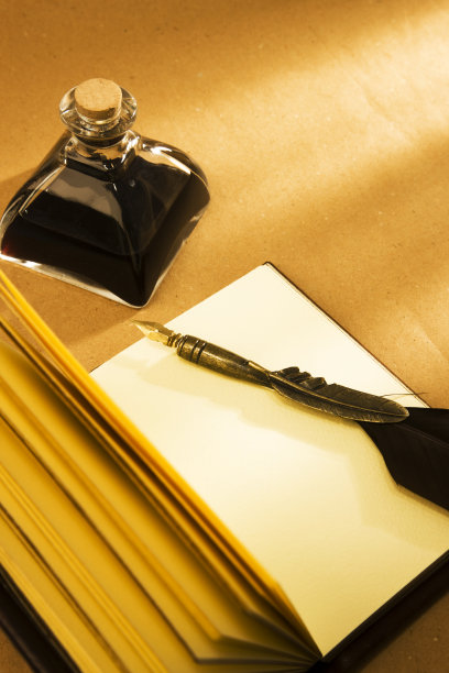 书,羽毛,墨水图片下载